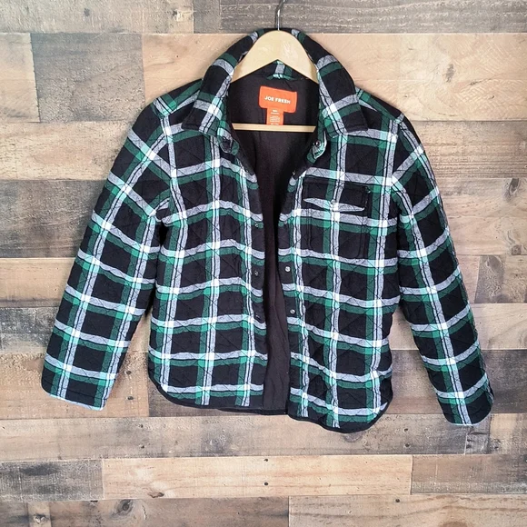 Joe fresh Plaid Shacket Shirt Jacket L Boys